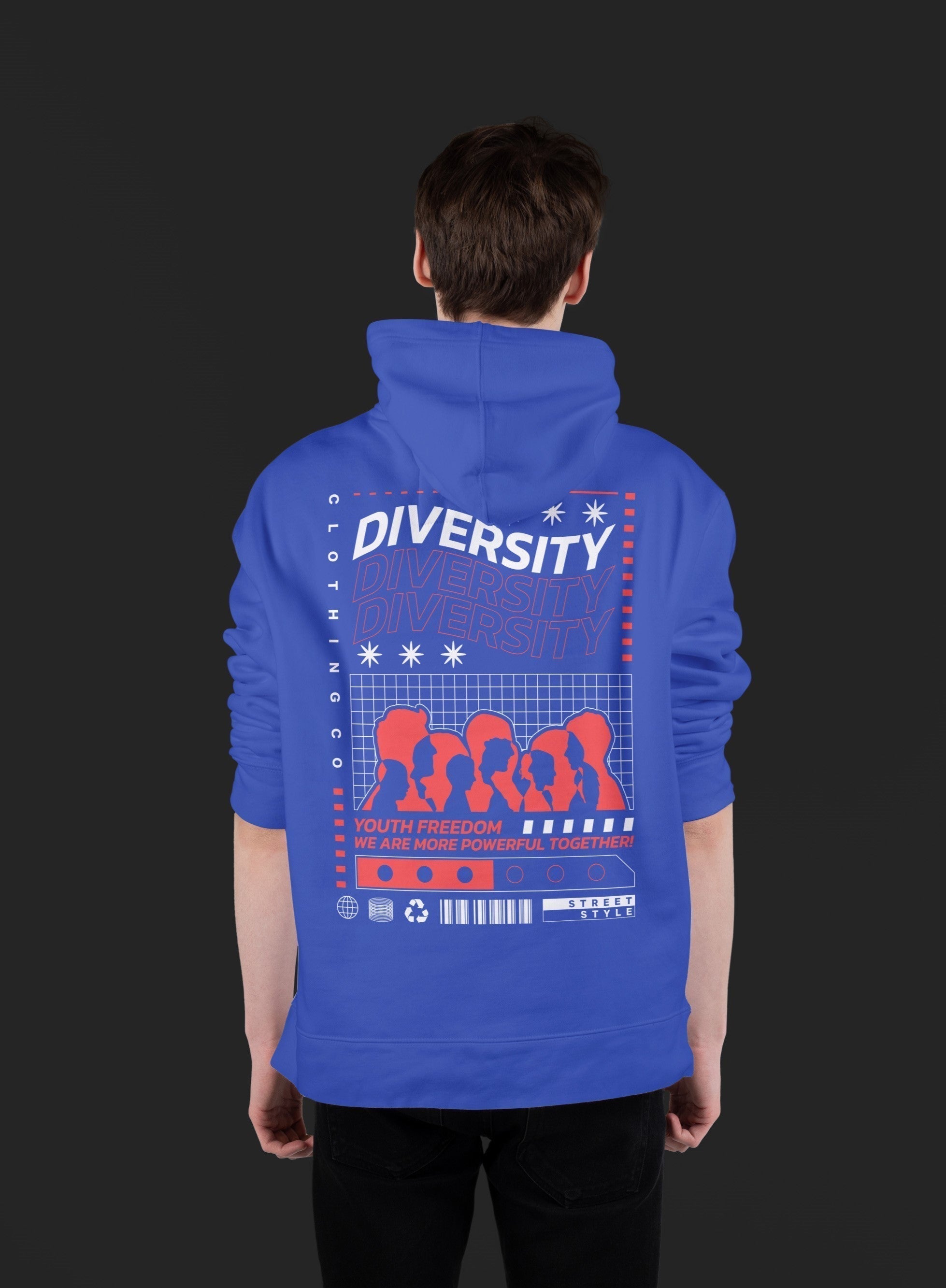 DIVERSITY Oversize Hoodie (Royal Blue)