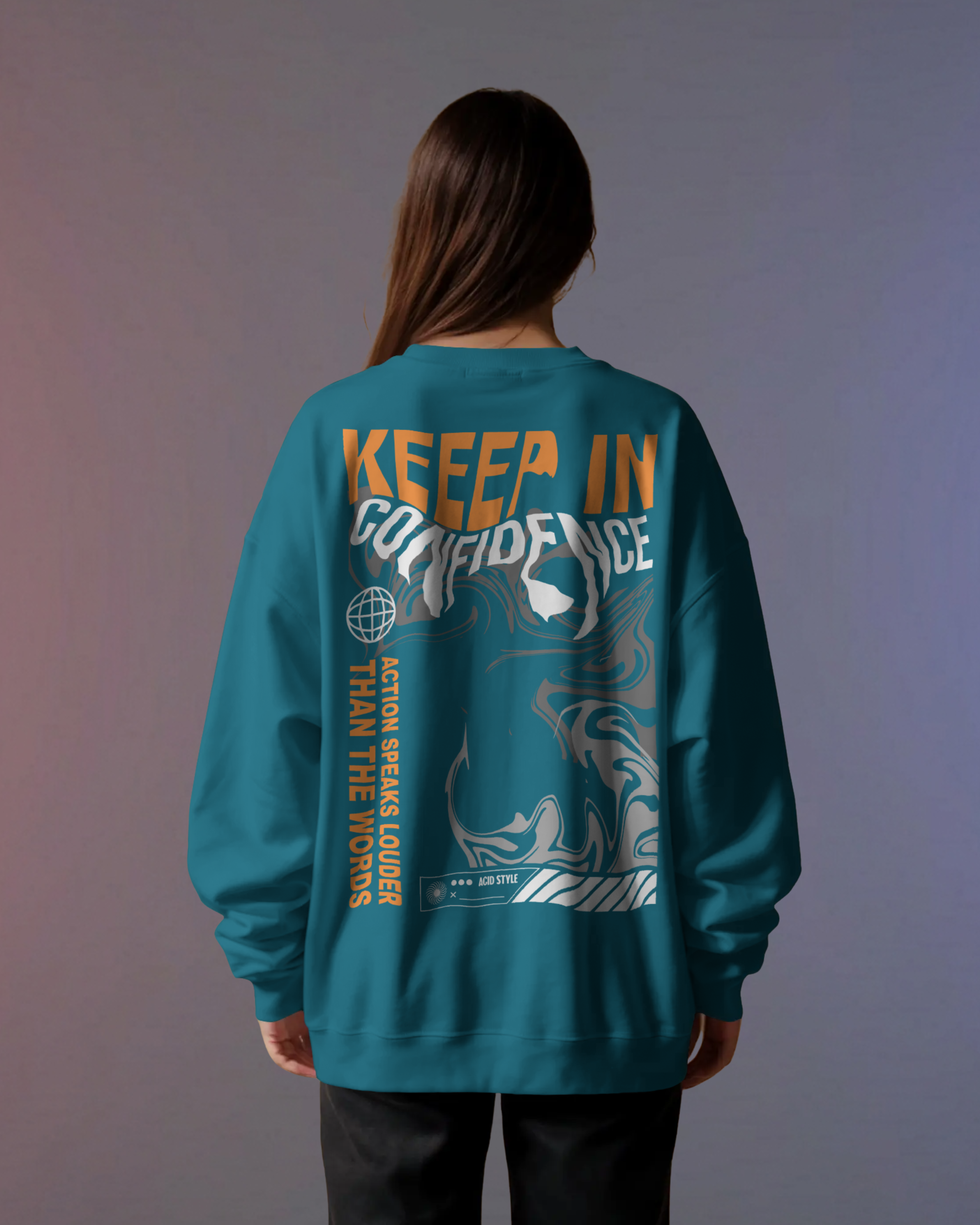 CONFIDENCE Sweatshirt (Vrystal Teal)