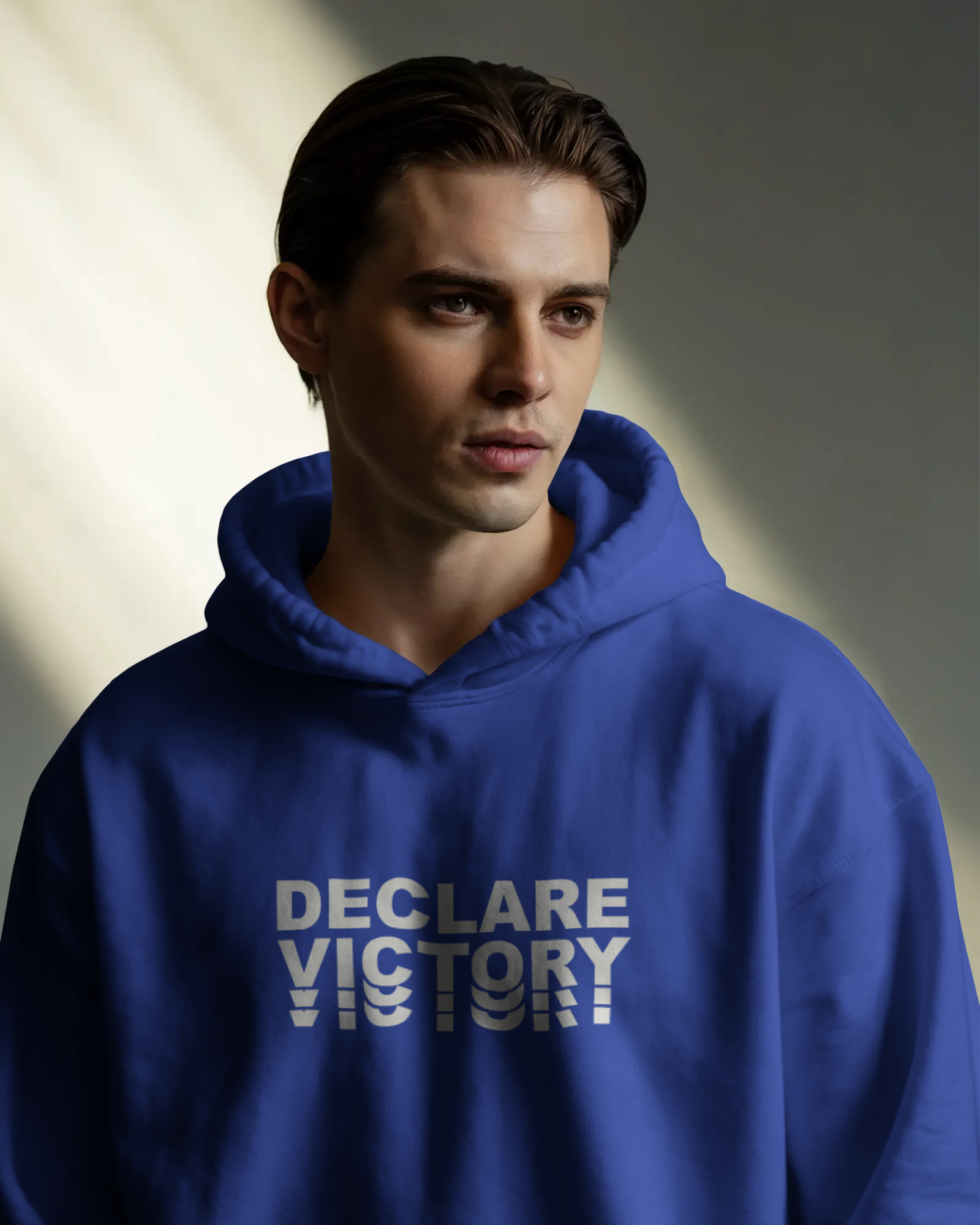 DECLARE VICTORY Oversize Hoodie (Roya Blue)