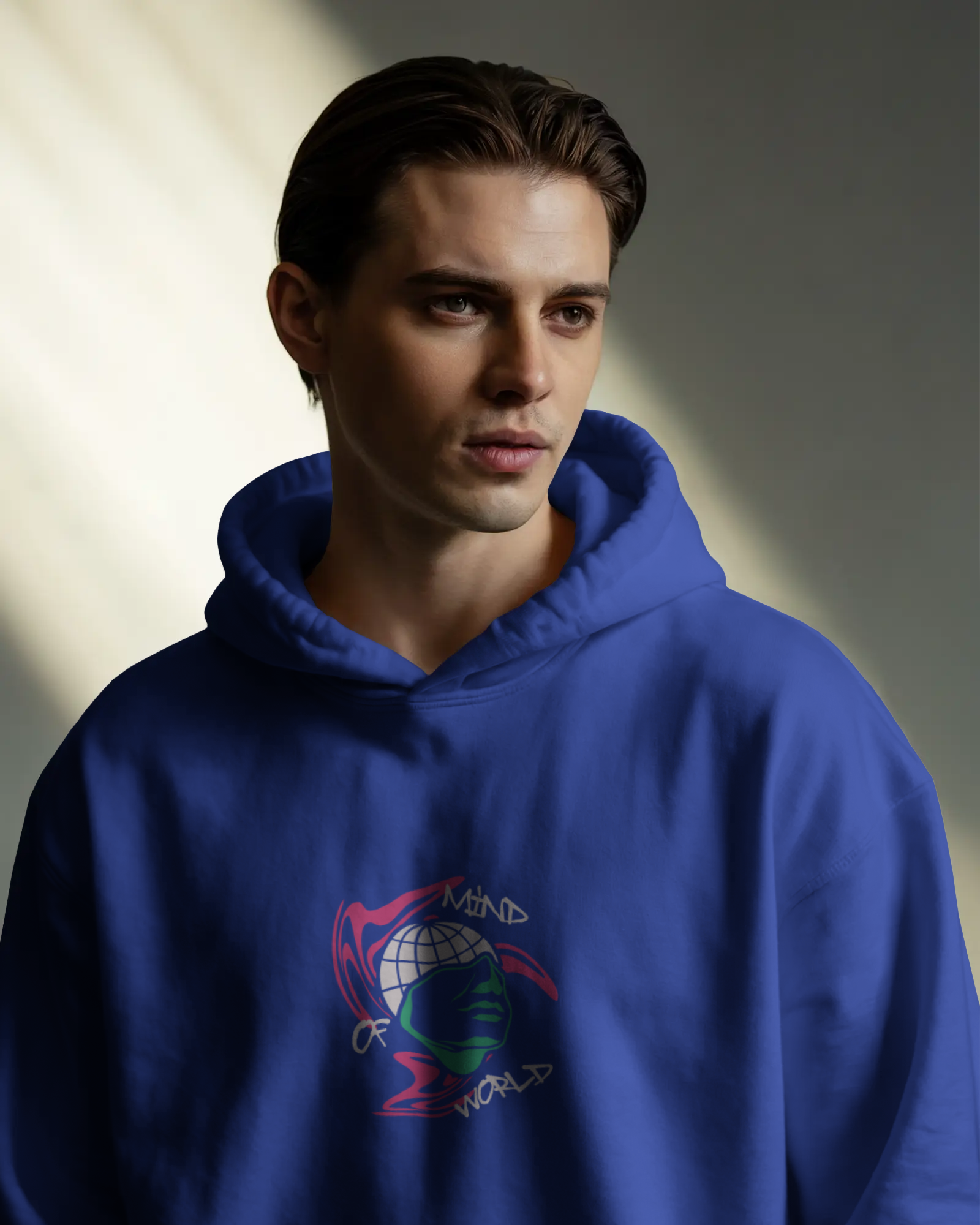 MIND OF WORLD Oversize Hoodie (Roya Blue)