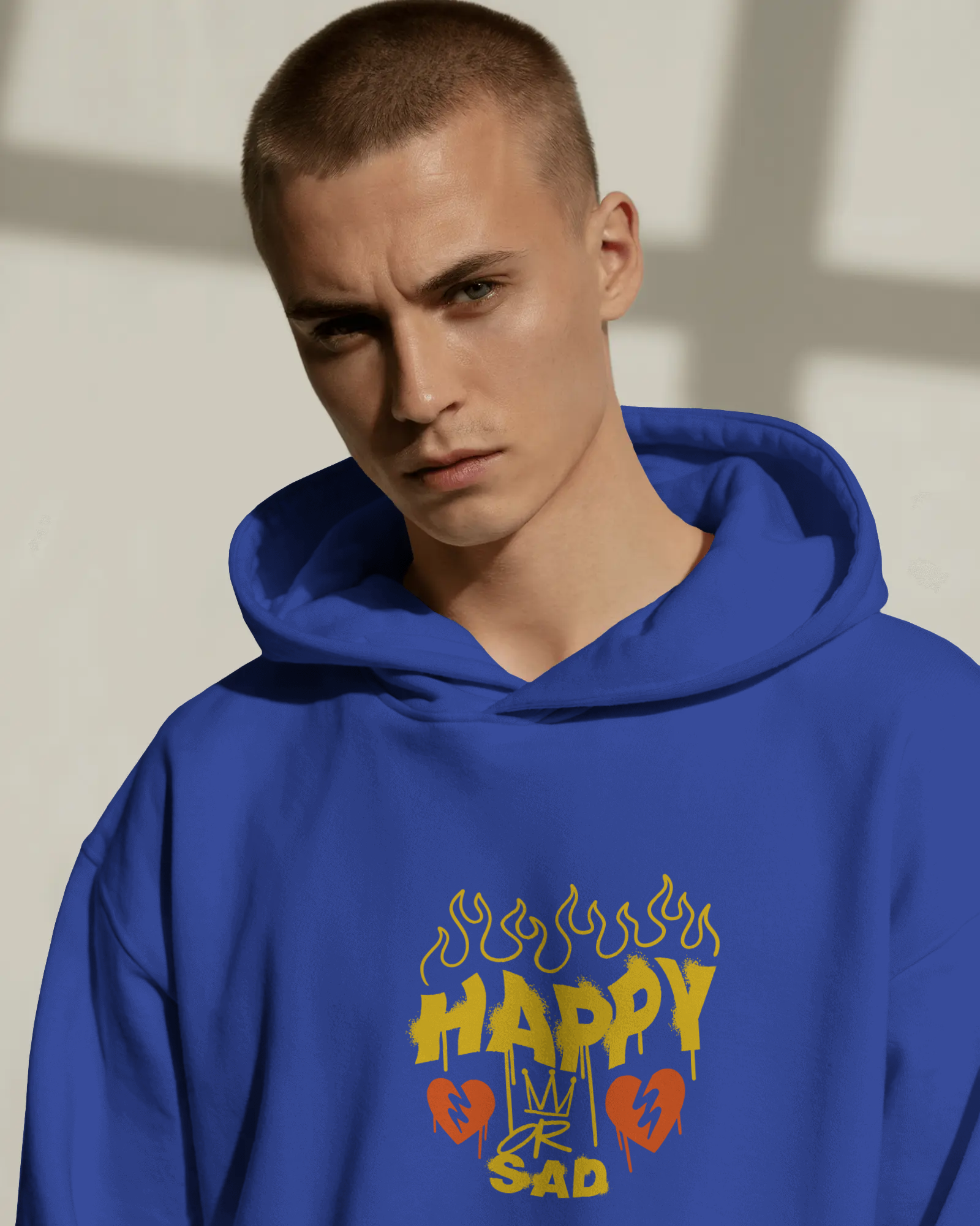 HAPPY Oversize Hoodie (Royal Blue)
